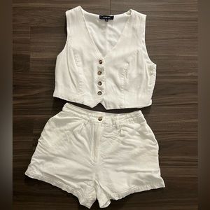 Ivory waistcoat and short set